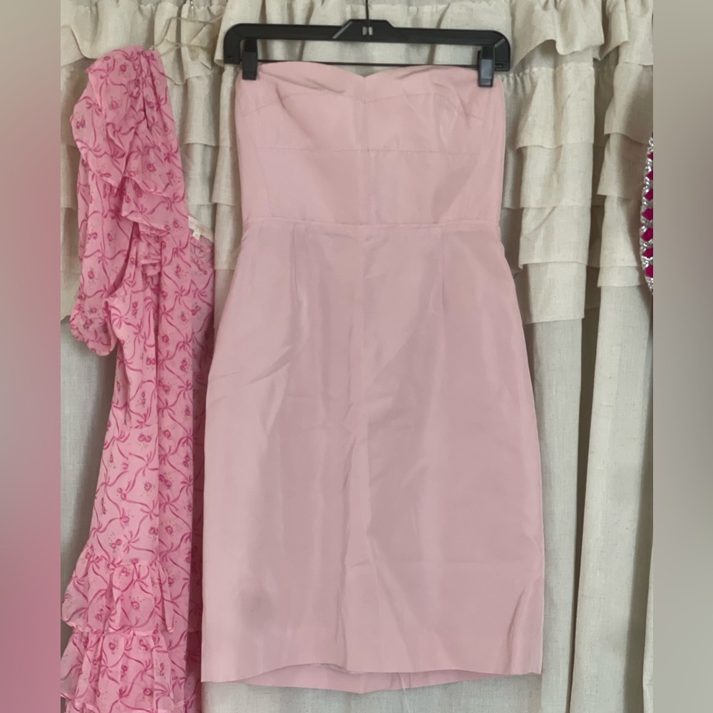 Classy Feminine J. Crew Strapless Mini Dress in Soft Pink Hue Tailored fit Style